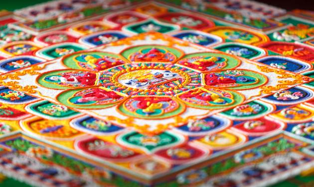A mandala made out of sand by Tibetan monks