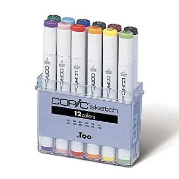 A set of 12 Copic Sketch markers
