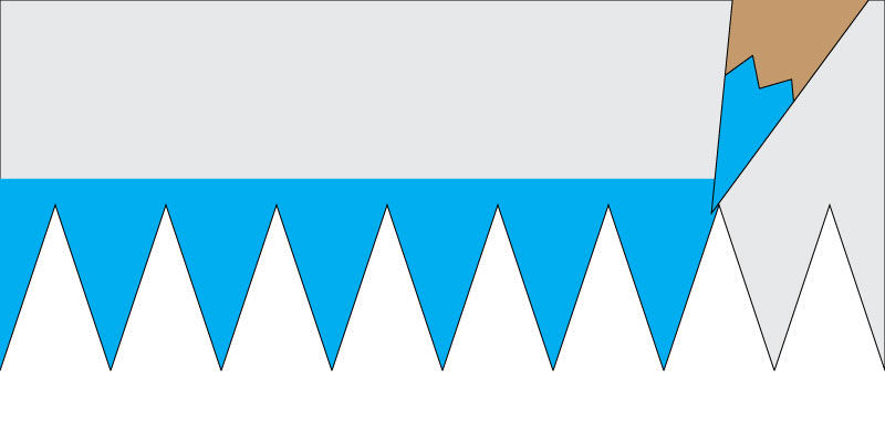 Paper has ridges called teeth that hold the pigment from colored pencils